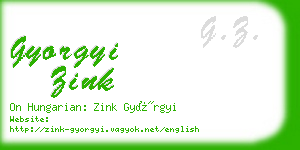 gyorgyi zink business card